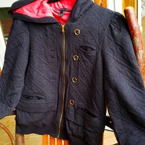 Marc Jacob's hooded zip up jacket w/pink lining